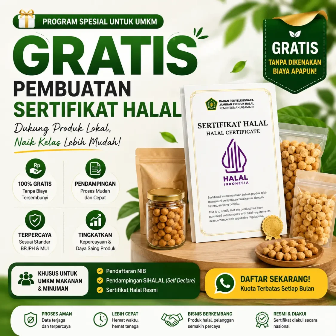 Gratis Sertifikat Halal